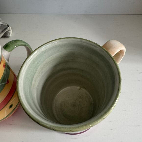 SET of 2 Patterned Heavier Weight Coffee Cups Mugs Tea Floral Polka Dot - Picture 3 of 14